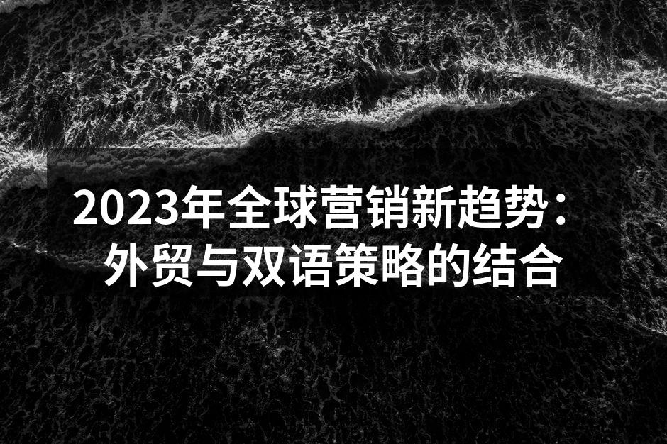 2023年全球营销新趋势：外贸与双语策略的结合