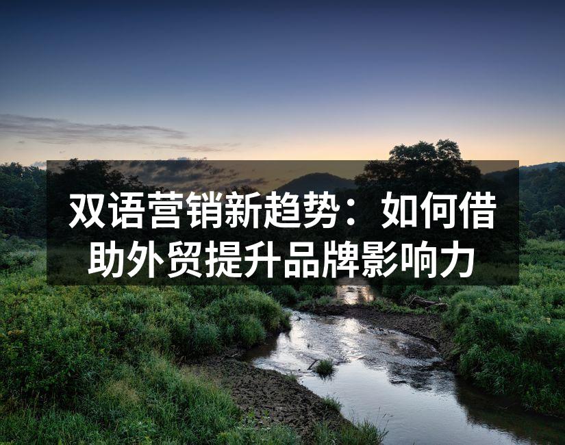 双语营销新趋势：如何借助外贸提升品牌影响力
